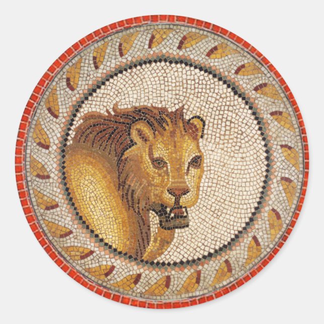 ANTIQUE ROMAN MOSAICS / LIBE RUNDER AUFKLEBER (Vorderseite)