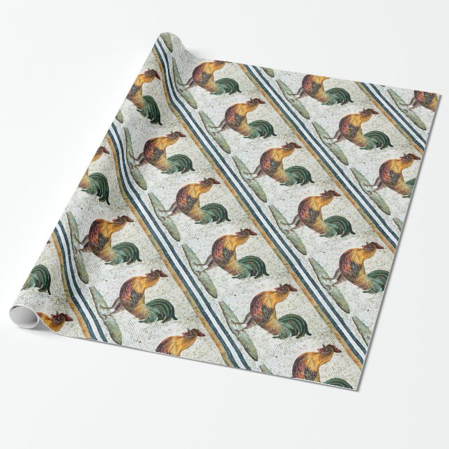 ANTIQUE ROMAN MOSAICS / ROOSTER GESCHENKPAPIER (Ungerollt)