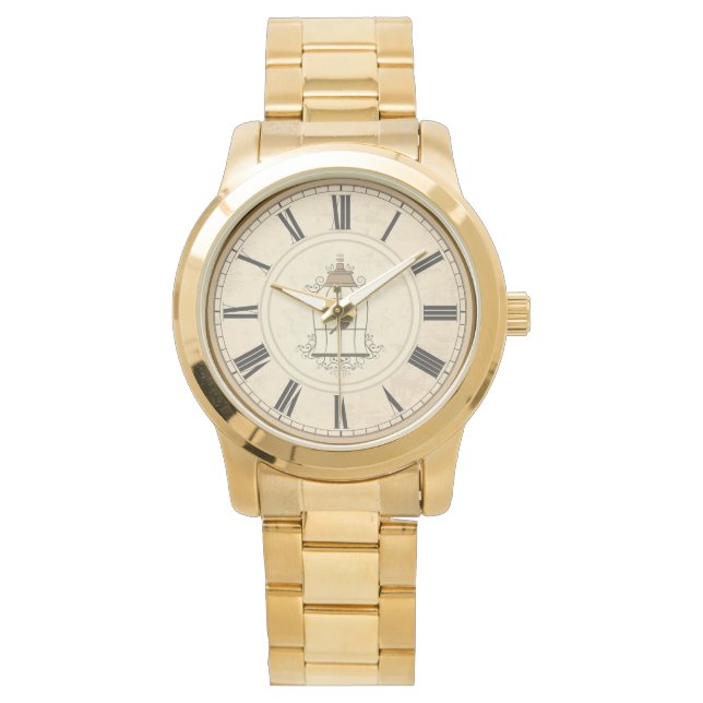 ANTIQUE ROMAN NUMERALS RUSTIKZEIT ARMBANDUHR (Vorderseite)