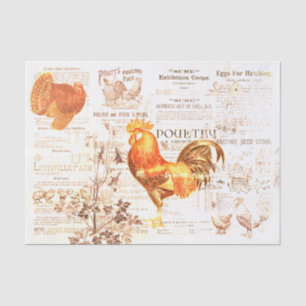 Antique Rooster Gartenbau Ads Ephemera Grunge Seidenpapier