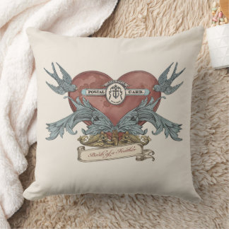 Antique Rose Submarine Gold Dolphin Throw Pillow Kissen
