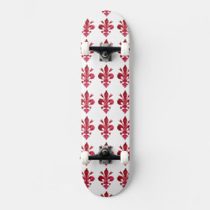 ANTIQUE ROTE LILIE IN WEISSER BLUTERBILDUNG SKATEBOARD