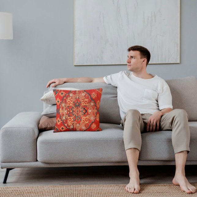 Antique Rusty Red Oriental Türkisch Kilim Rug Kissen (Von Creator hochgeladen)