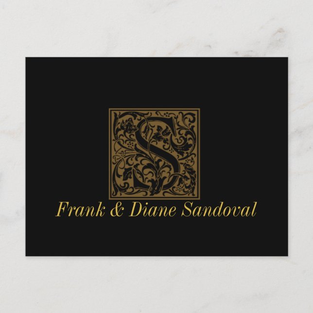 Antique S Monogram Postkarte (Vorderseite)