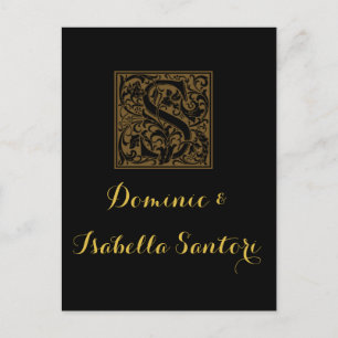 Antique S Monogram Postkarte