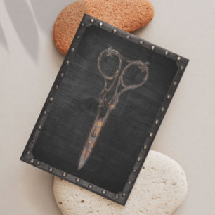 Antique Schere Haar Stylist Friseur Salon Vintag Visitenkarte