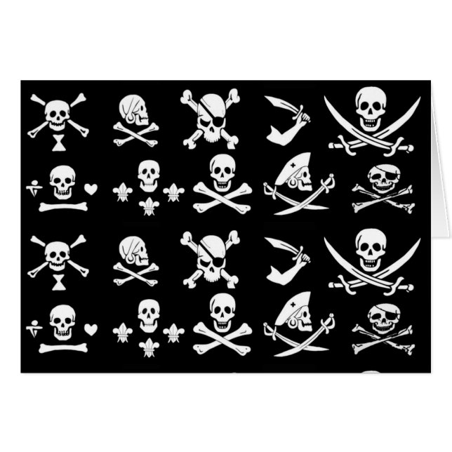 ANTIQUE SCHWARZE PIRATBANNER UND TREASKARTEN (Vorderseite (Horizontal))