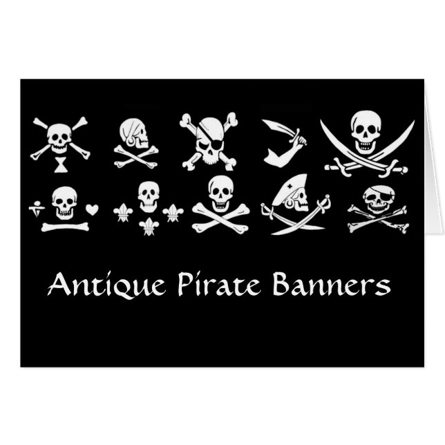 ANTIQUE SCHWARZE PIRATBANNER UND TREASKARTEN (Vorderseite (Horizontal))