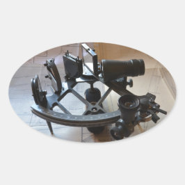 Antique Sextant Ovaler Aufkleber