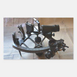 Antique Sextant Rechteckiger Aufkleber