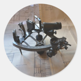 Antique Sextant Runder Aufkleber