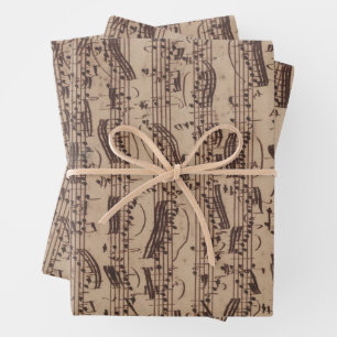 Antique Sheet Music Bach Manuscript Geschenkpapier Set