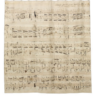 Antique Sheet Music Chopin Manuscript Duschvorhang