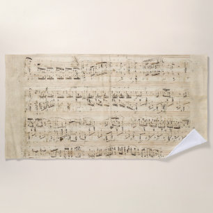 Antique Sheet Music Chopin Manuscript Strandtuch