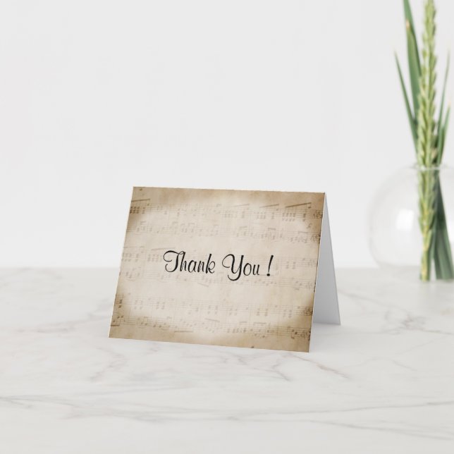 Antique Sheet Music Danke Karte (Vorderseite)