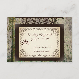 Antique Sign Rustic Country Wedding RSVP Cards