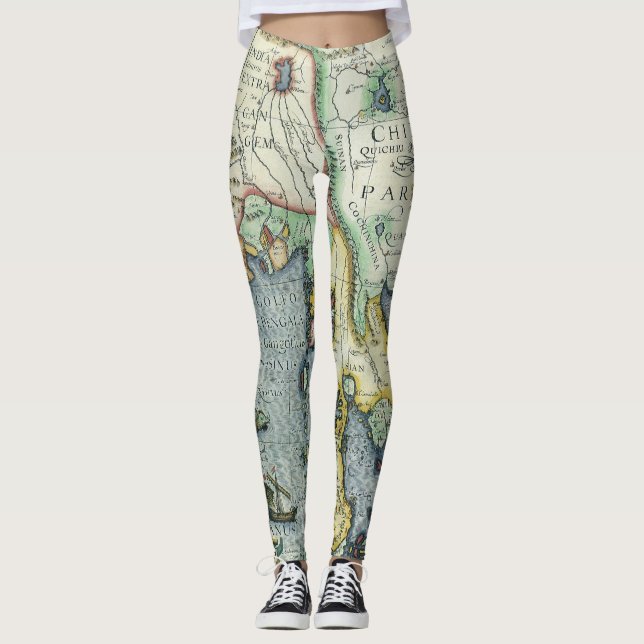 Antique Southeast Asian Map von Mercator / Hondius Leggings (Vorderseite)