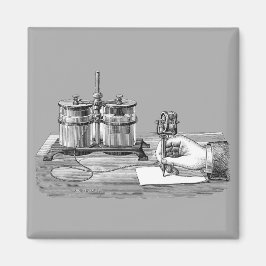 Antique Steampunk Writer Edison Magnet