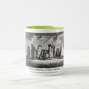 Antique Stonehenge Holzschnitt Stone Circle Gravur Zweifarbige Tasse