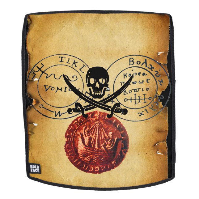 ANTIQUE TALISMAN, PIRATES TREASKARTE ROTES WAX SIE RUCKSACK (Abnehmbare Front)