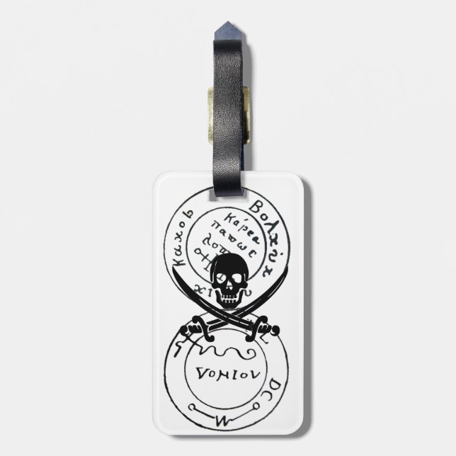 ANTIQUE TALISMAN / PIRATES TREASKARTEN GEPÄCKANHÄNGER (Rückseite vertikal)