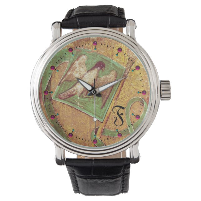 ANTIQUE TAROTEN,GERICHTKARTEN,FALKON-FLAGMONOGRAMM ARMBANDUHR (Vorderseite)
