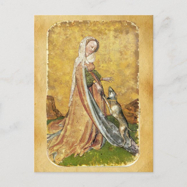 Antique Tarots / Deutsche Hof Cards / Dame of Hogs Postkarte (Vorderseite)