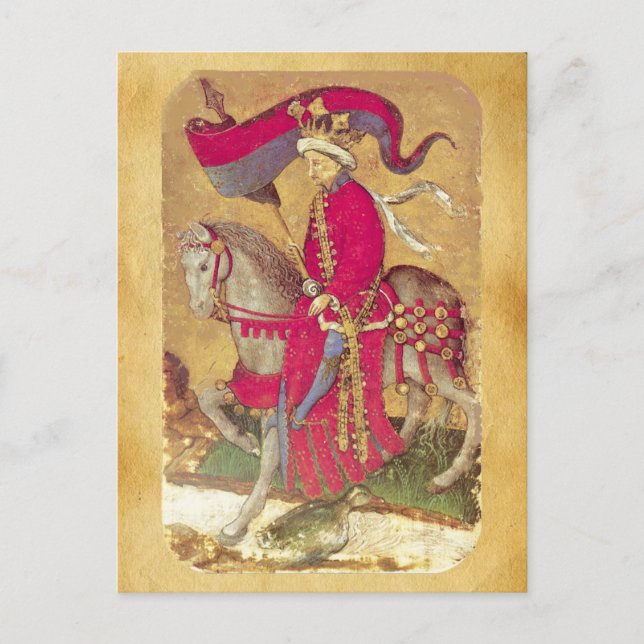 Antique Tarots/Deutsche Hofkarten/König der Enten Postkarte (Vorderseite)