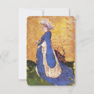 Antique Tarots / German Court Cards / Maid of Hart