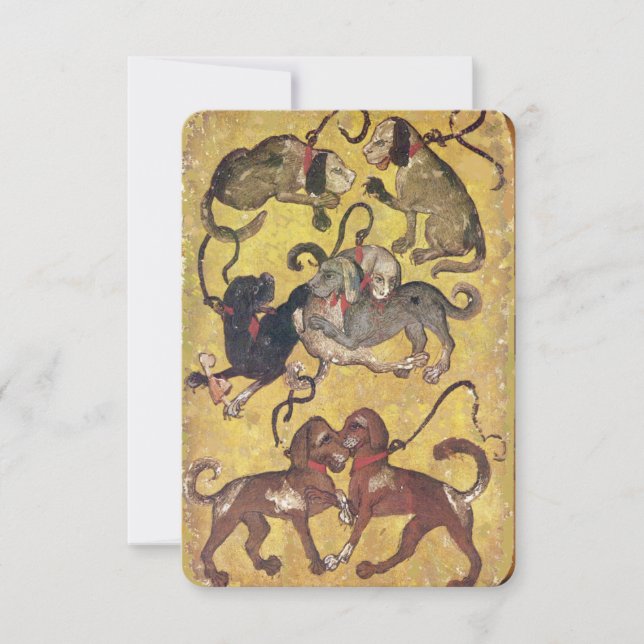 Antique Tarots / German Court Cards / Sieben Hunde (Vorderseite)
