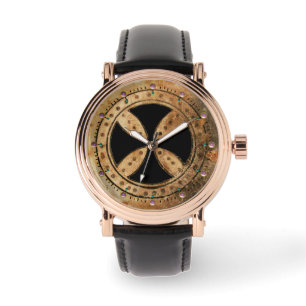 ANTIQUE TEMPARKROSS, schwarz Armbanduhr