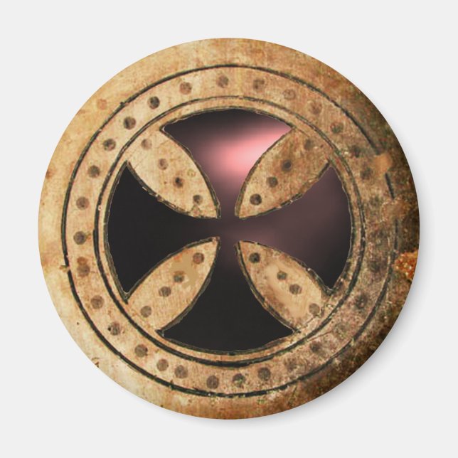 ANTIQUE TEMPLAR CROSS Black Onyx Gem Magnet (Vorne)