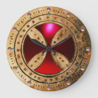ANTIQUE TEMPLAR CROSS Red Ruby Gem