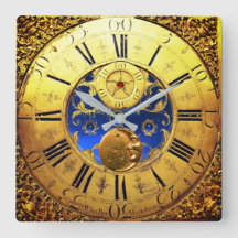 ANTIQUE TIME ,Sun, Moon,Stars,Blue Gem,Gold Yellow