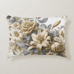 Antique Tinge Yellow Floral Perfektion Dekokissen