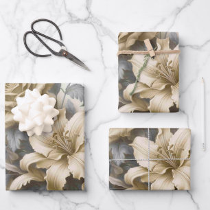 Antique Tinge Yellow Floral Perfektion Geschenkpapier Set