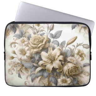 Antique Tinge Yellow Floral Perfektion Laptopschutzhülle