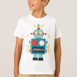 Antique Toy Robot Birthday T-Shirt<br><div class="desc">Passen Sie den Text für Ihre Veranstaltung an. Originelle Roboterdarstellung von Becky Nimoy</div>