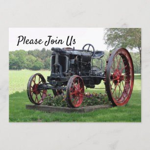 Antique Tractor Birthday Einladung