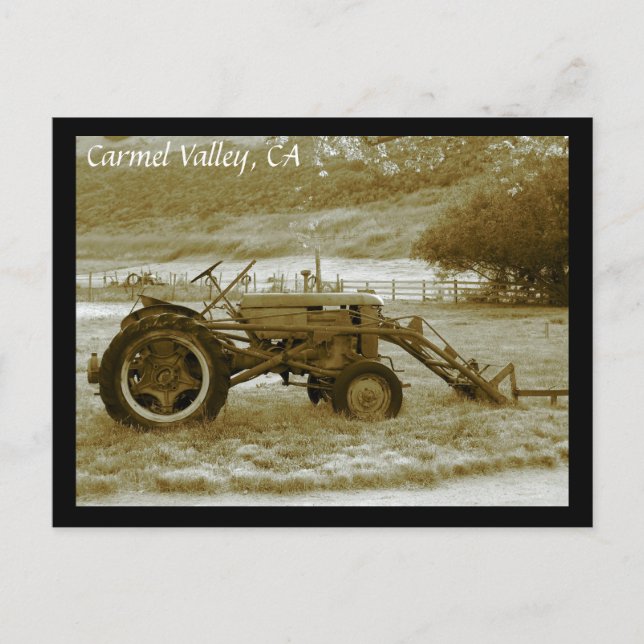 Antique Tractor Carmel Valley, CA Postcard Postkarte (Vorderseite)