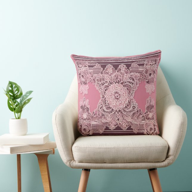 Antique & Tribal Kunst in Rosa Kissen (Stuhl )