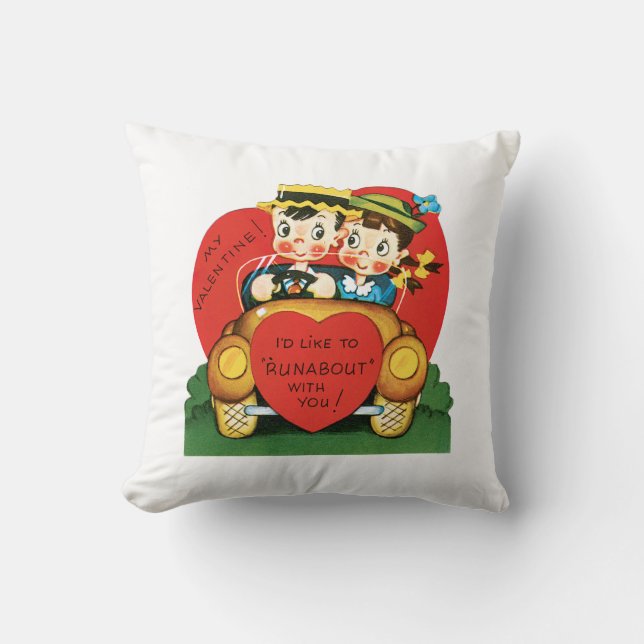 Antique Valentine Couple Herzstück Kissen (Vorderseite)