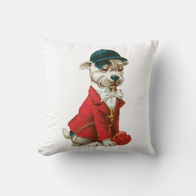 Antique Valentine Dog Kissen (Vorderseite)