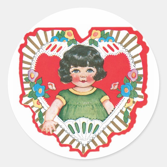 Antique Valentine Giro del Malcantone Runder Aufkleber (Vorderseite)
