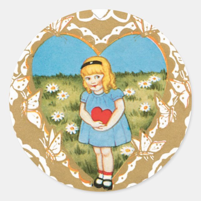 Antique Valentine Giro del Malcantone Runder Aufkleber (Vorderseite)