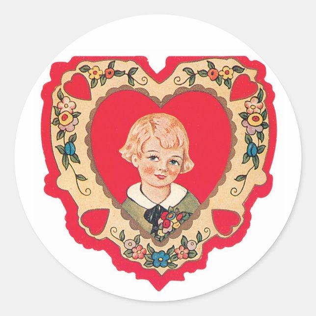 Antique Valentine Giro del Malcantone Runder Aufkleber (Vorderseite)