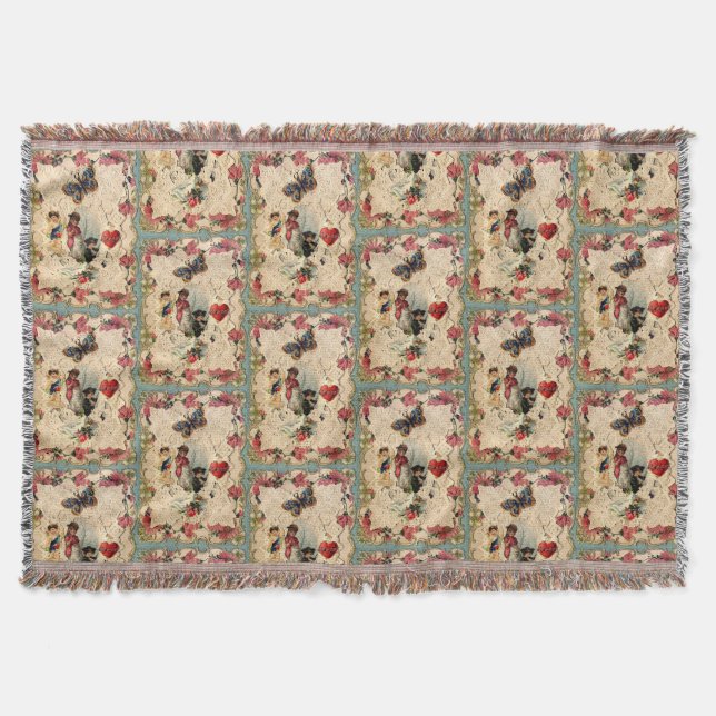 ANTIQUE VALENTINE LACE, CUPID, LIEBER UND SCHALTFL DECKE (Vorderseite)