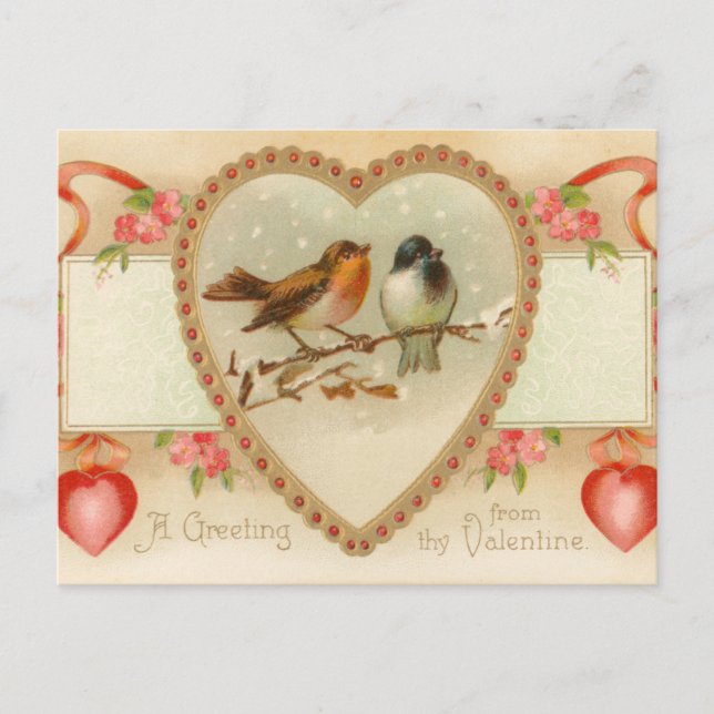 Antique Valentine Postkarte (Vorderseite)