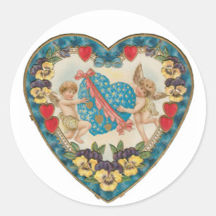 Antique Valentine Runder Aufkleber
