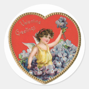 Antique Valentine Runder Aufkleber